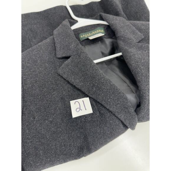 Harve Bernard Womens Jacket Blazer Size 10 Gray Wool Cashmere Single Button Up - Picture 11 of 11